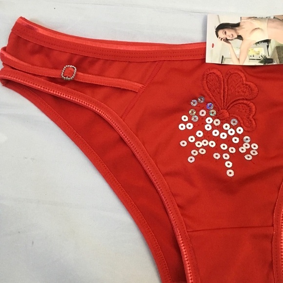 Red Sequined and Black XL Pantie NWT Set - Picture 6 of 6